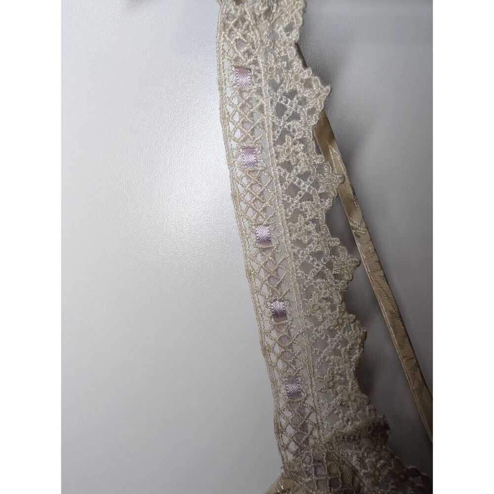 Vintage California Dynasty Ivory Floral Satin Slip Dress M Romantic Lingerie - Picture 6 of 9